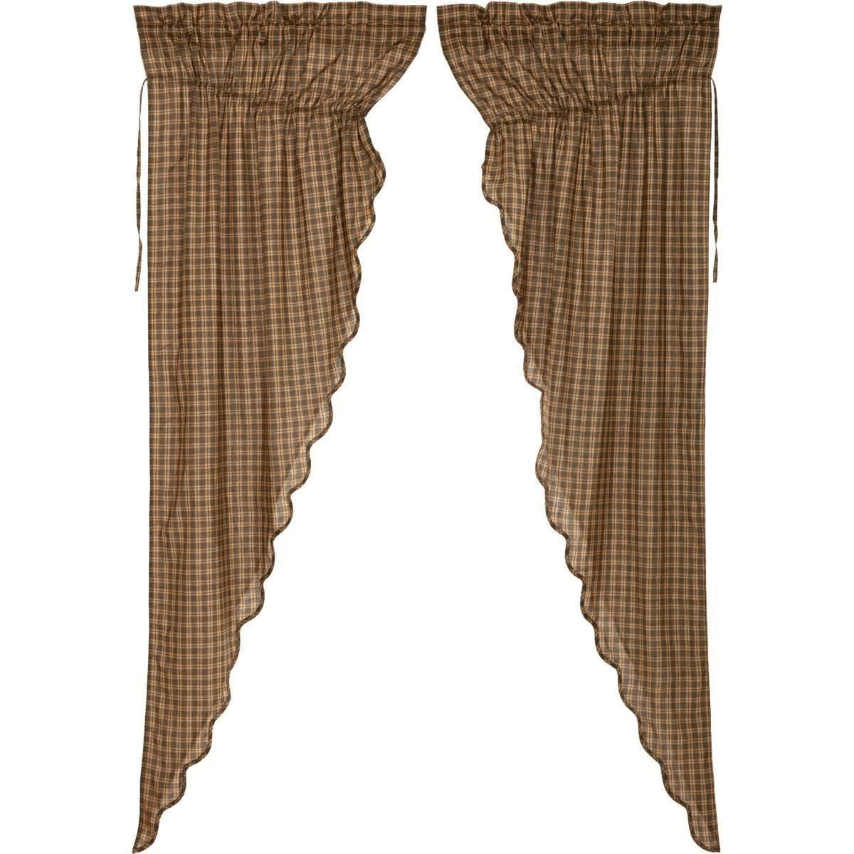 Cedar Ridge Prairie Long Panel Curtain Scalloped Set of 2 84x36x18 VHC Brands - The Fox Decor