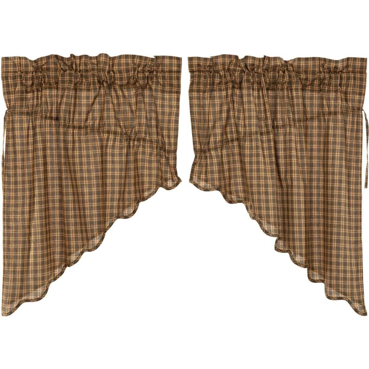 Cedar Ridge Prairie Swag Curtain Scalloped Set of 2 36x36x18 VHC Brands - The Fox Decor