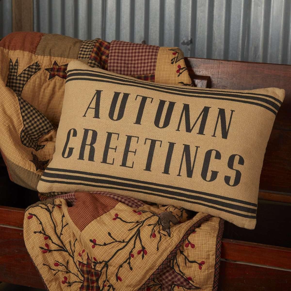 Heritage Farms Autumn Greetings Pillow 14x22 VHC Brands