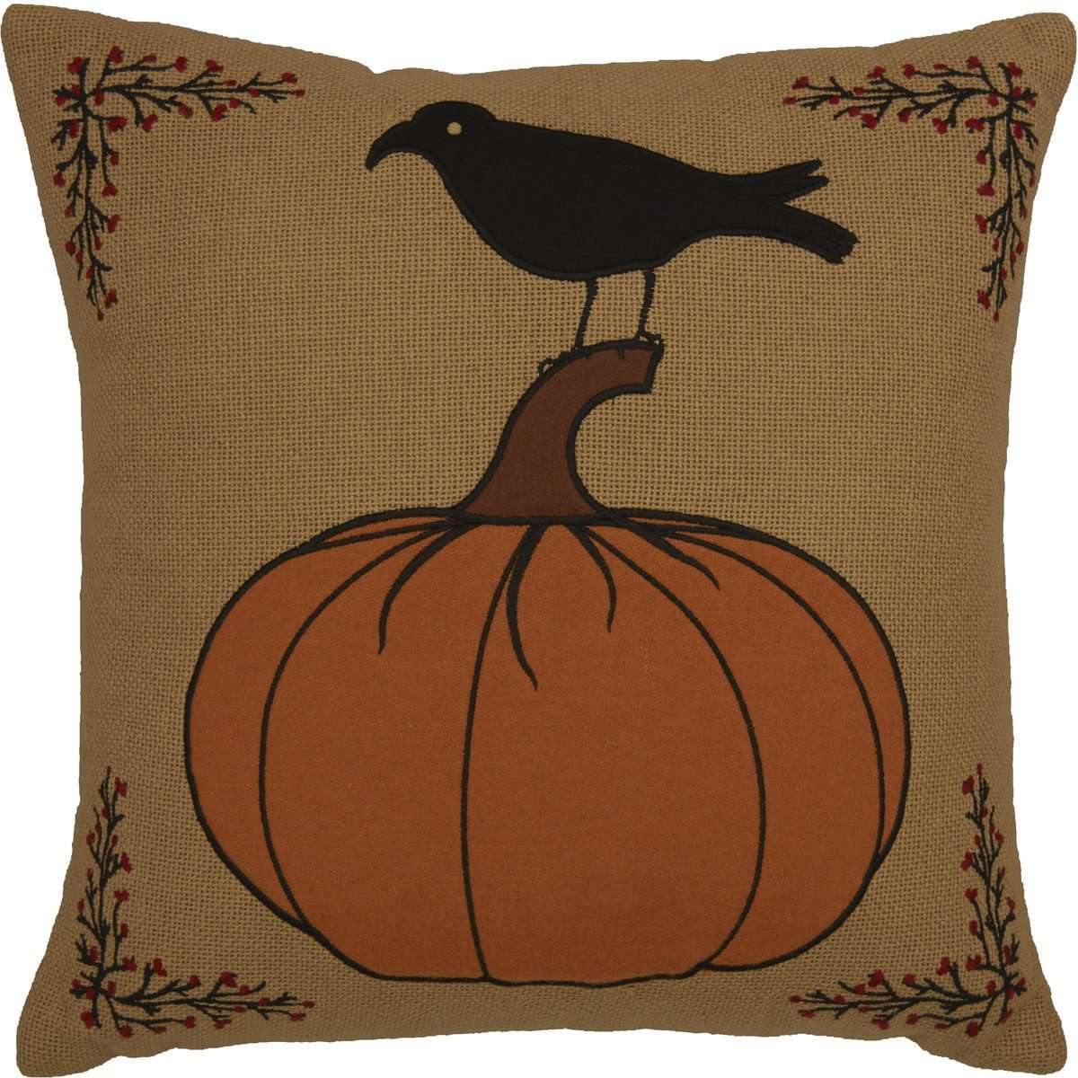 Heritage Farms Pumpkin and Crow Pillow 18x18 VHC Brands