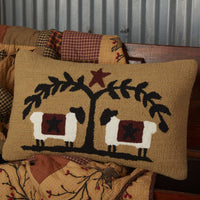 Thumbnail for Heritage Farms Sheep and Star Hooked Pillow 14