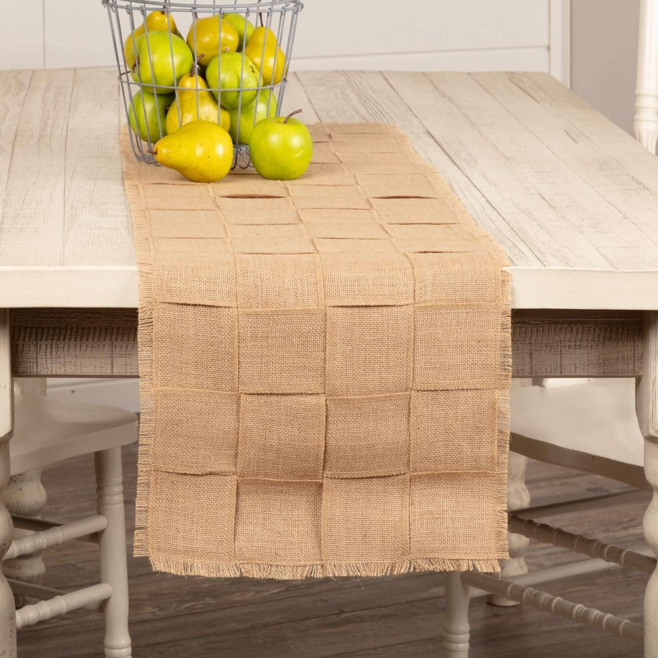 Jute Burlap Natural Basket Weave Runner 13x48 VHC Brands - The Fox Decor