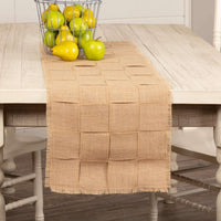 Jute Burlap Natural Basket Weave Runner 13x48 VHC Brands - The Fox Decor