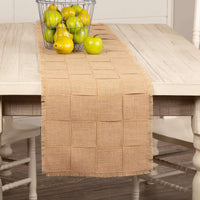 Jute Burlap Natural Basket Weave Runner 13x72 VHC Brands - The Fox Decor