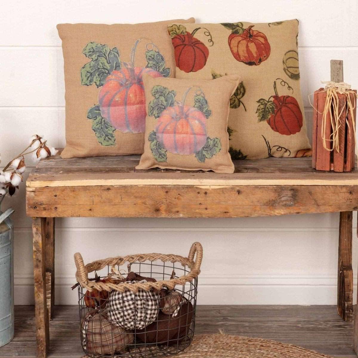 Jute Burlap Natural Harvest Garden Pillow 18x18 VHC Brands - The Fox Decor