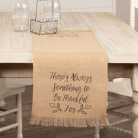 Jute Burlap Natural Thankful Runner 13x36 VHC Brands - The Fox Decor