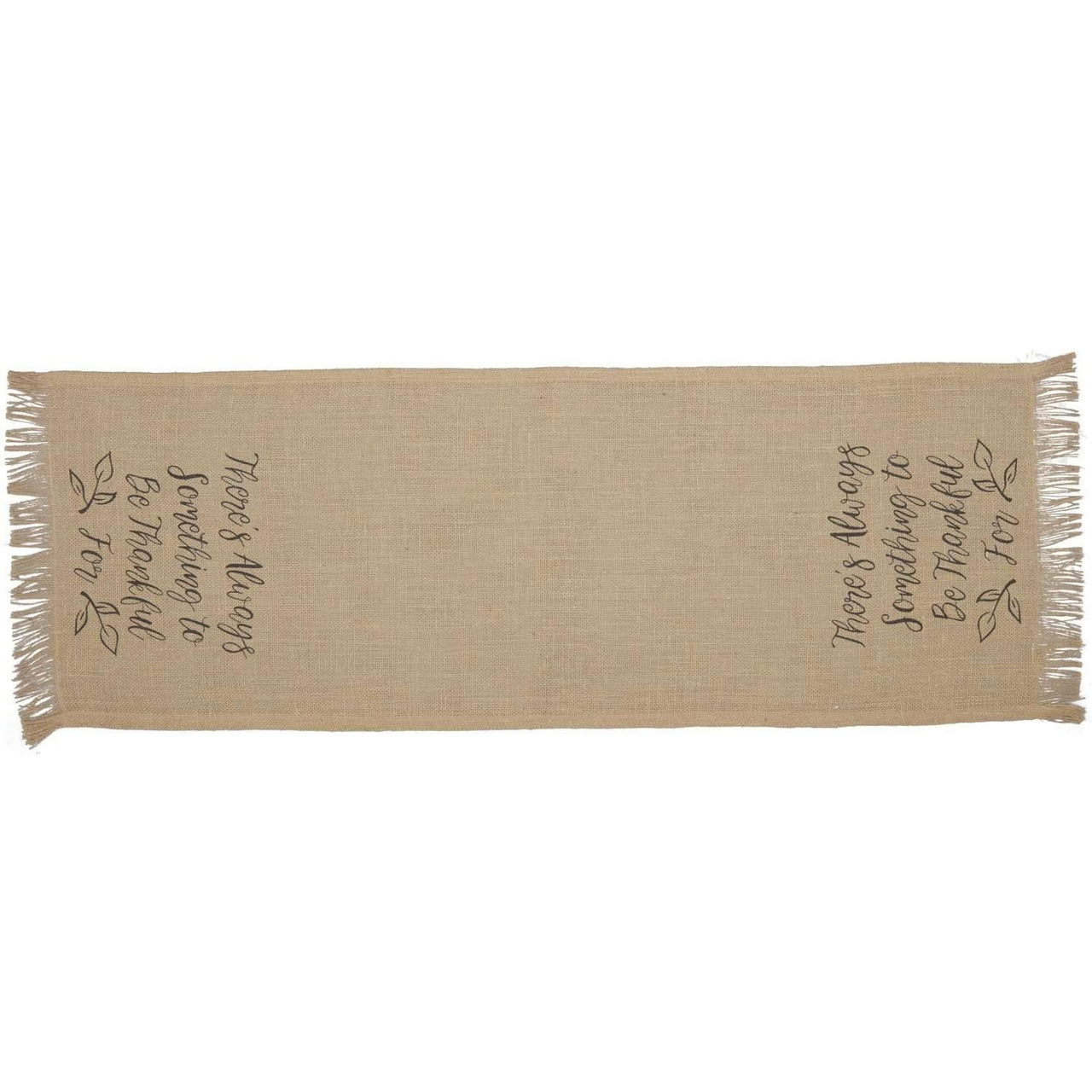 Jute Burlap Natural Thankful Runner 13x36 VHC Brands - The Fox Decor