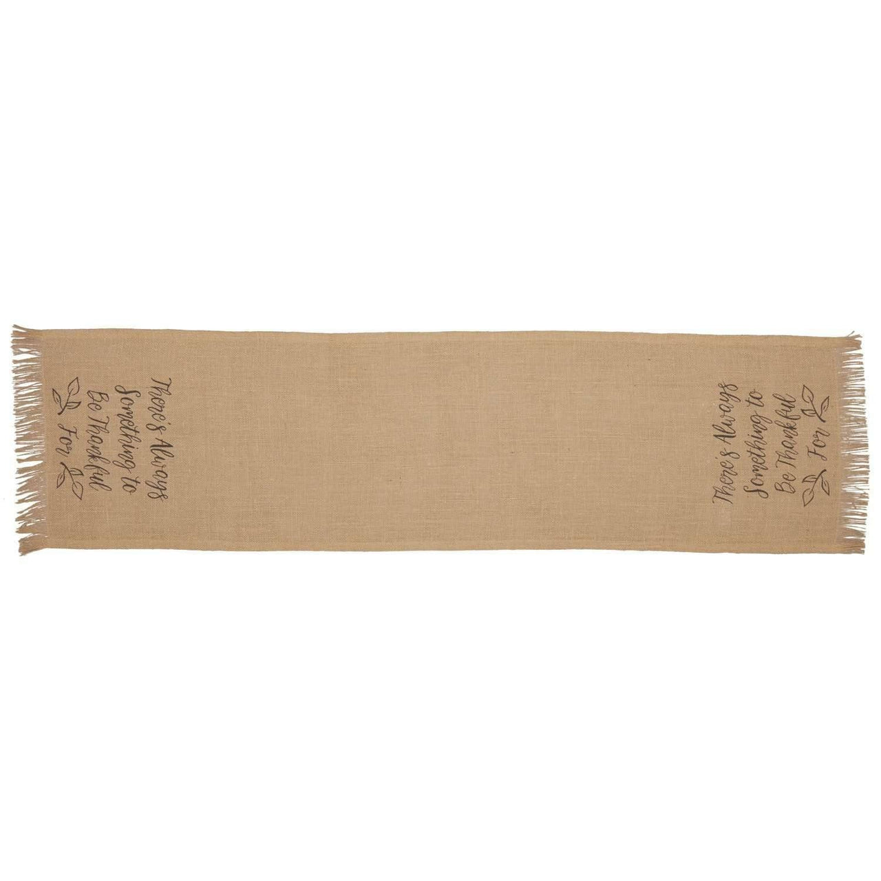 Jute Burlap Natural Thankful Runner 13x48 VHC Brands - The Fox Decor