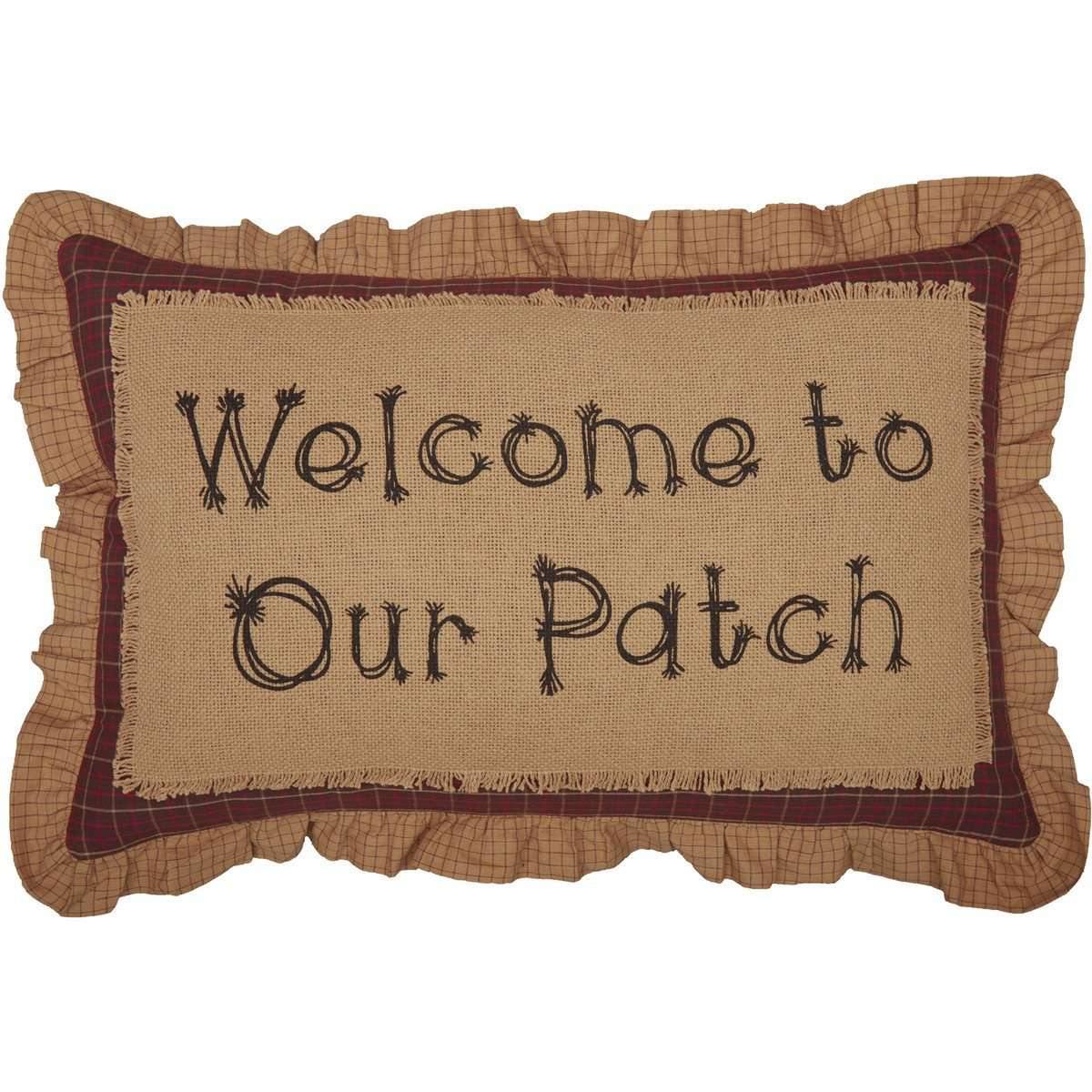 Landon Welcome to Our Patch Pillow 14x22 VHC Brands front
