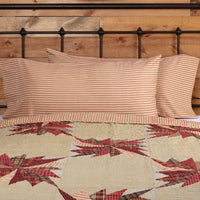 Thumbnail for Ozark Red Ticking Stripe King Pillow Case Set of 2 21x40