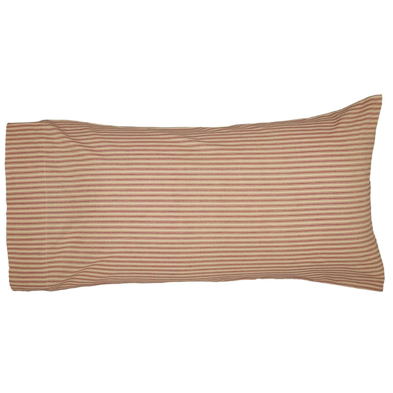 Ozark Red Ticking Stripe King Pillow Case Set of 2 21x40 VHC Brands - The Fox Decor