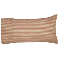 Thumbnail for Ozark Red Ticking Stripe King Pillow Case Set of 2 21x40 VHC Brands - The Fox Decor