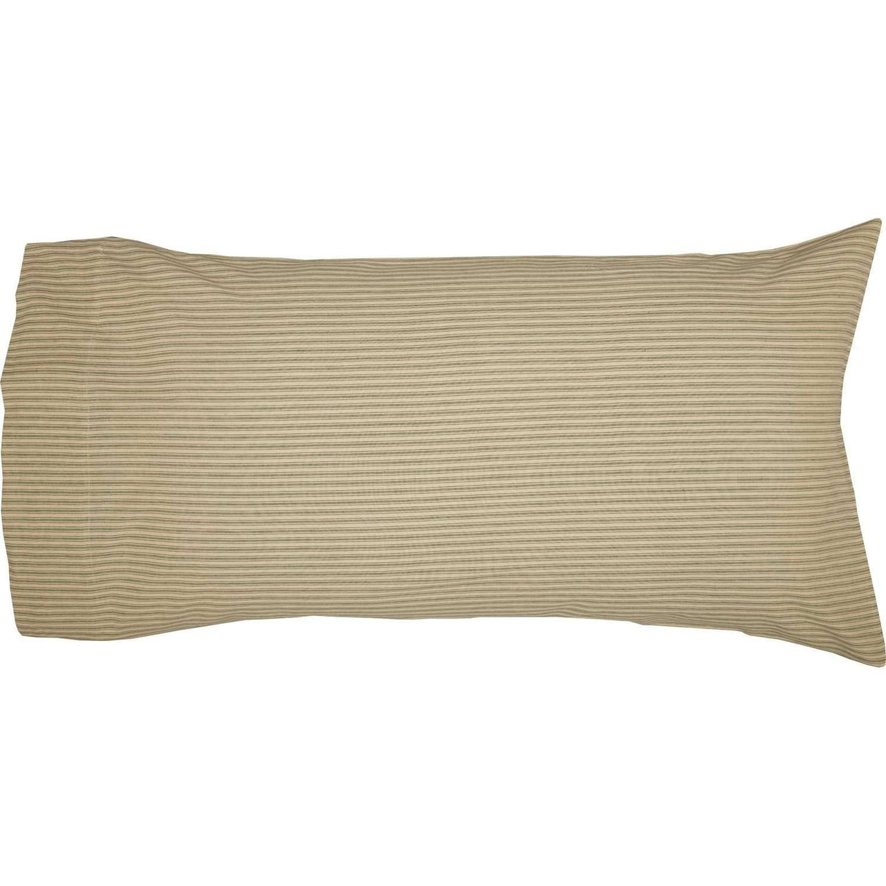 Prairie Winds Green Ticking Stripe King Pillow Case Set of 2 21x40 VHC Brands - The Fox Decor