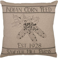 Thumbnail for Sawyer Mill Charcoal Corn Feed Pillow 18x18 VHC Brands front