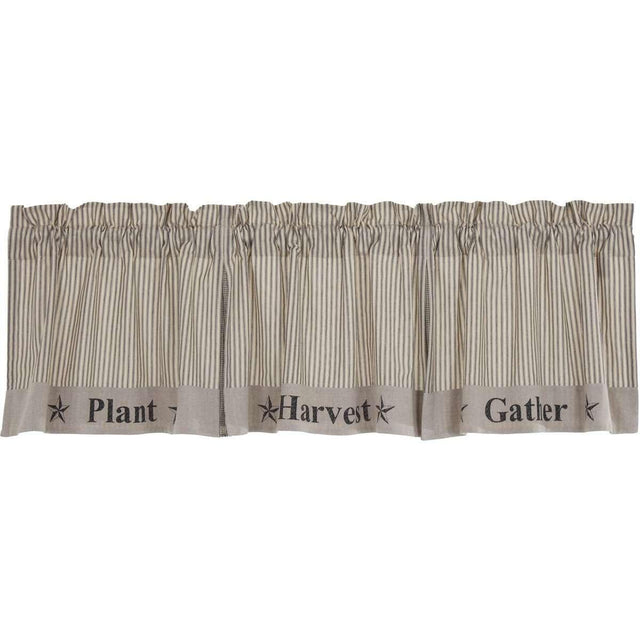 Sawyer Mill Charcoal Gather Valance Creme, Khaki VHC Brands - The Fox Decor