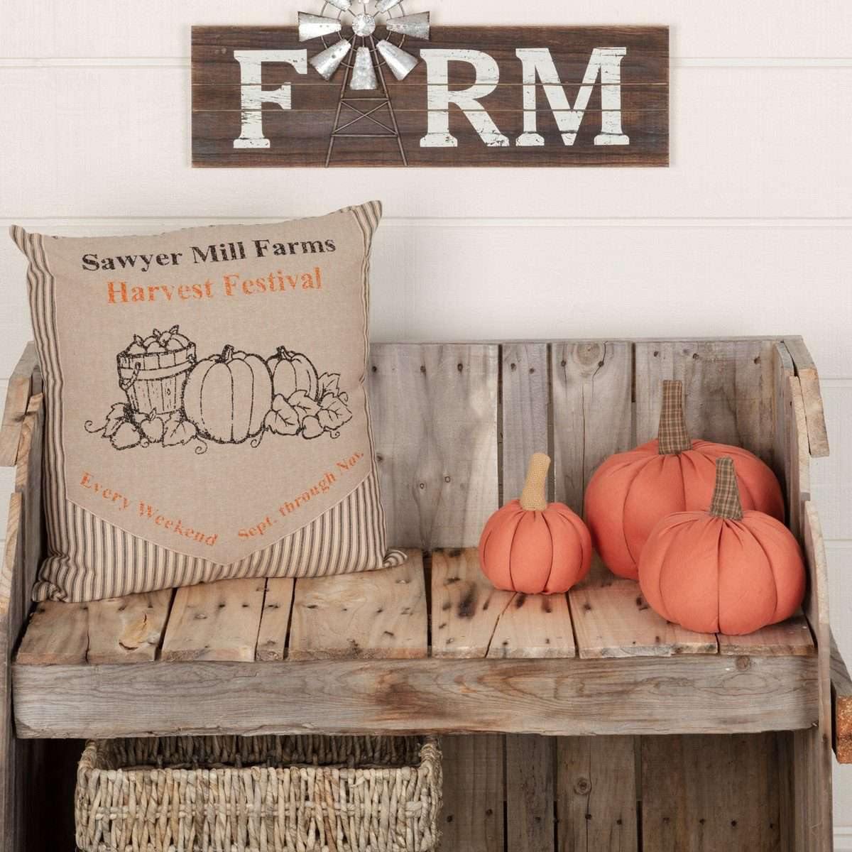 Sawyer Mill Charcoal Harvest Festival Pillow 18x18 VHC Brands