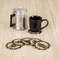 Thumbnail for Sawyer Mill Charcoal Plow Jute Coaster Set of 6 VHC Brands - The Fox Decor