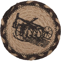 Thumbnail for Sawyer Mill Charcoal Plow Jute Coaster Set of 6 VHC Brands - The Fox Decor