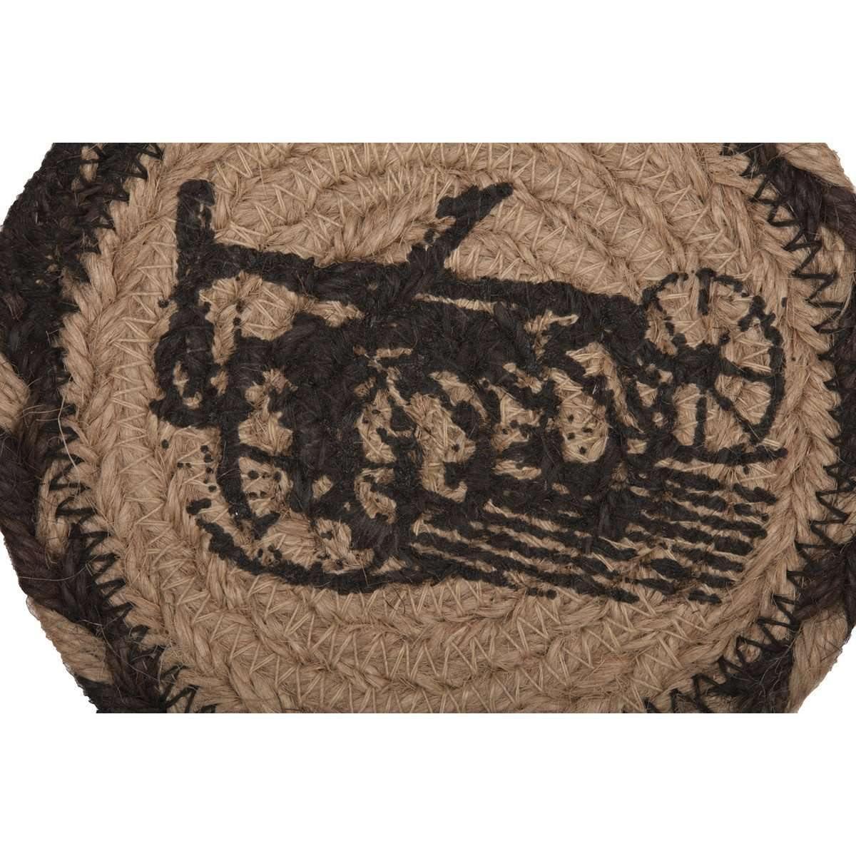 Sawyer Mill Charcoal Plow Jute Coaster Set of 6 VHC Brands - The Fox Decor