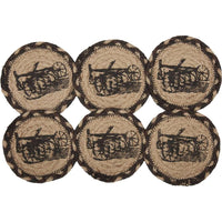 Thumbnail for Sawyer Mill Charcoal Plow Jute Coaster Set of 6