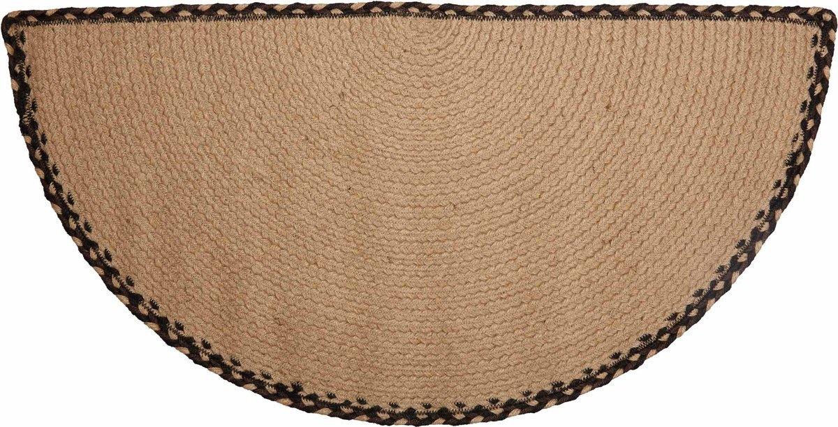 Sawyer Mill Charcoal Plow Jute Half Circle Rug 16.5"x33" VHC Brands - The Fox Decor