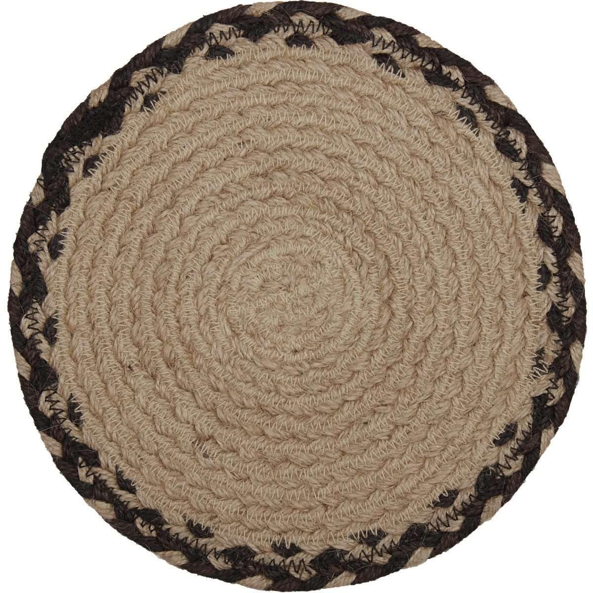 Sawyer Mill Charcoal Plow Jute Trivet 8" VHC Brands - The Fox Decor