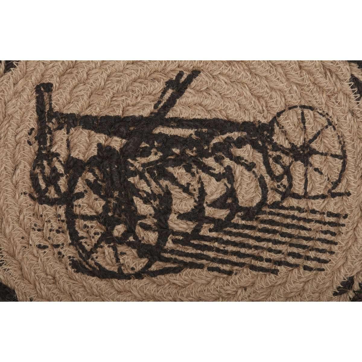 Sawyer Mill Charcoal Plow Jute Trivet 8" VHC Brands - The Fox Decor