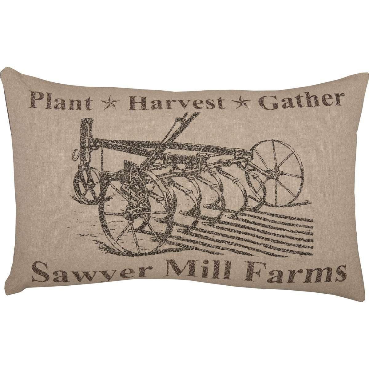 Sawyer Mill Charcoal Plow Pillow 14x22 front