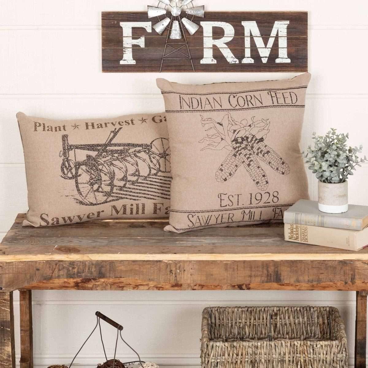 Sawyer Mill Charcoal Plow Pillow 14x22 online