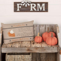 Thumbnail for Sawyer Mill Charcoal Pumpkin Pie Recipe Pillow 14x22 VHC Brands