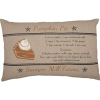 Thumbnail for Sawyer Mill Charcoal Pumpkin Pie Recipe Pillow 14x22 VHC Brands front