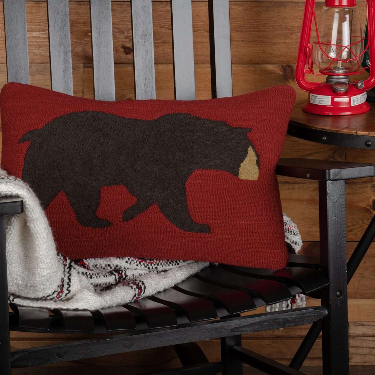 Wyatt Bear Hooked Pillow 14"x22" - The Fox Decor