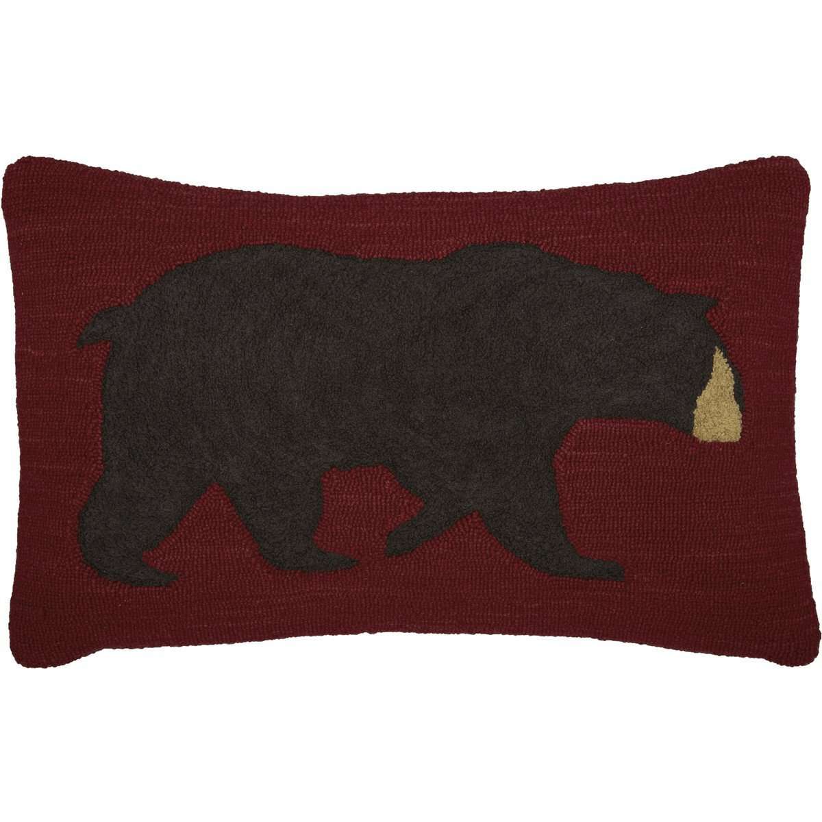 Wyatt Bear Hooked Pillow 14"x22" - The Fox Decor