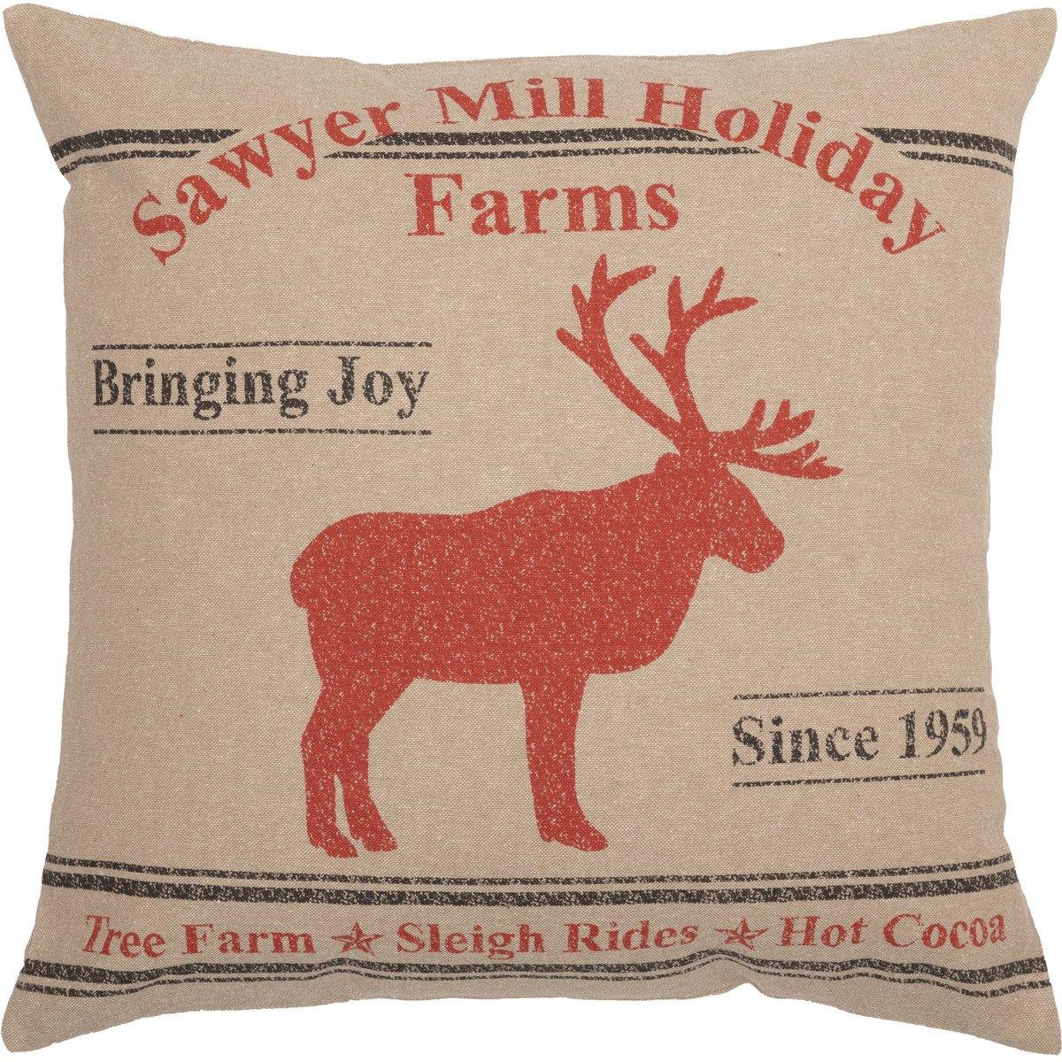 Sawyer Mill Reindeer Pillow 18"x18" - The Fox Decor