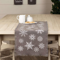 Snowflake Burlap Grey Runner 13x36 VHC Brands - The Fox Decor