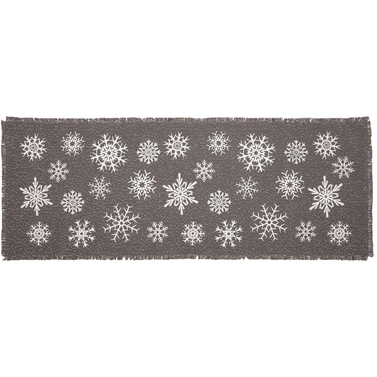 Snowflake Burlap Grey Runner 13x36 VHC Brands - The Fox Decor