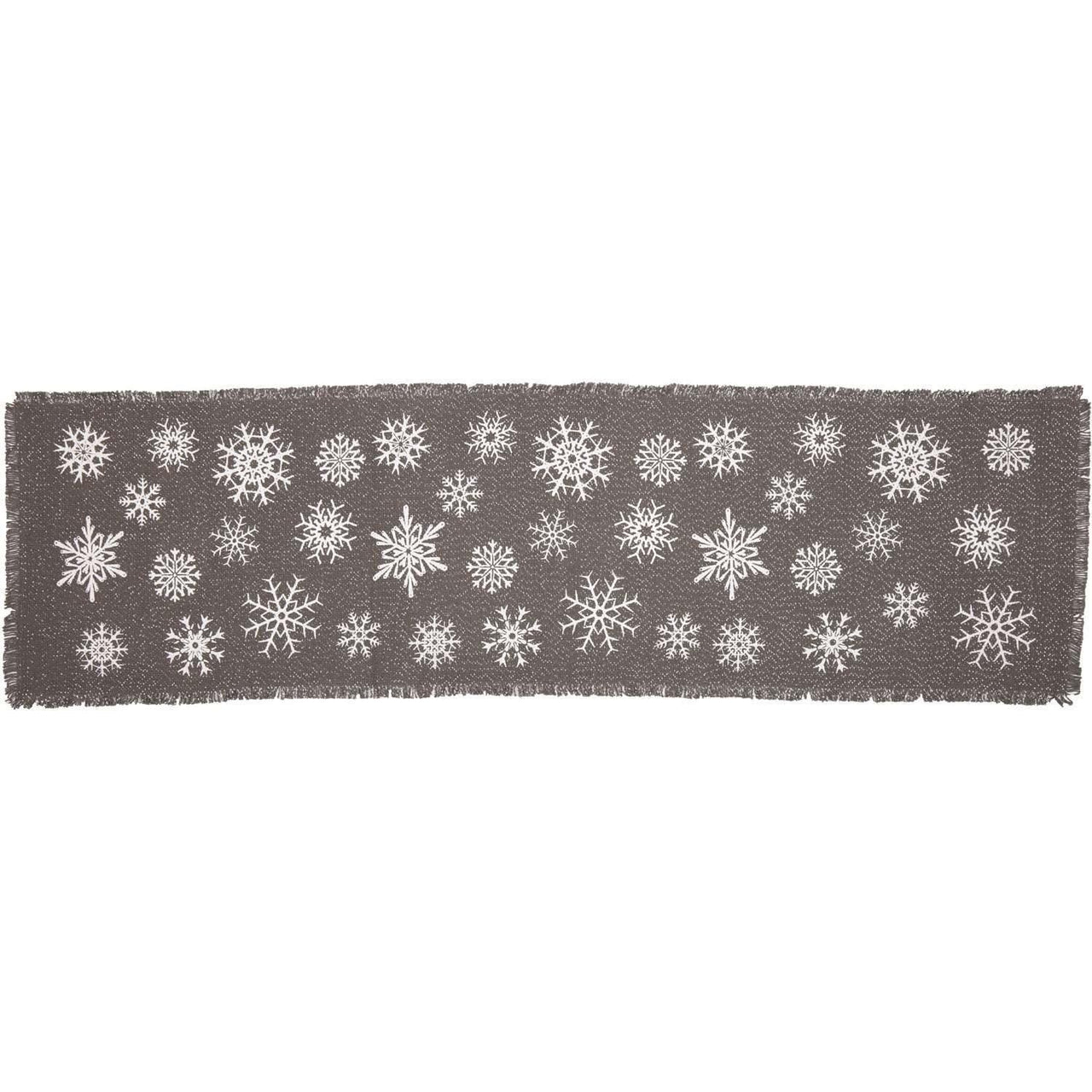 Snowflake Burlap Grey Runner 13x48 VHC Brands - The Fox Decor