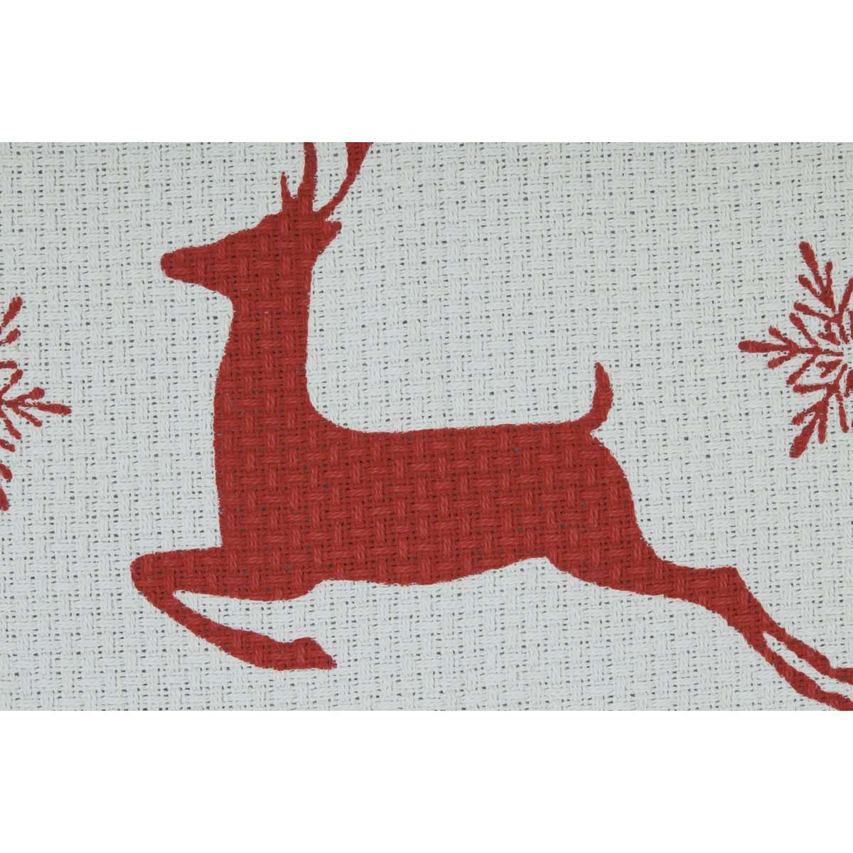 Reindeer Dash Woven Throw 60" x 50" Grey, Red VHC Brands - The Fox Decor
