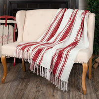 Thumbnail for Antique Red Stripe Woven Throw 60