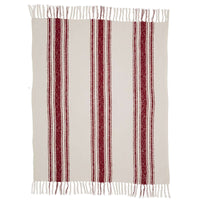 Thumbnail for Antique Red Stripe Woven Throw 60