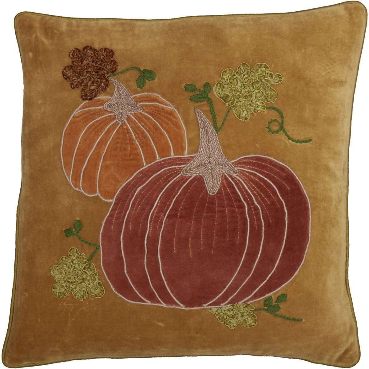 Velvet Pumpkin Pillow 18x18 VHC Brands front