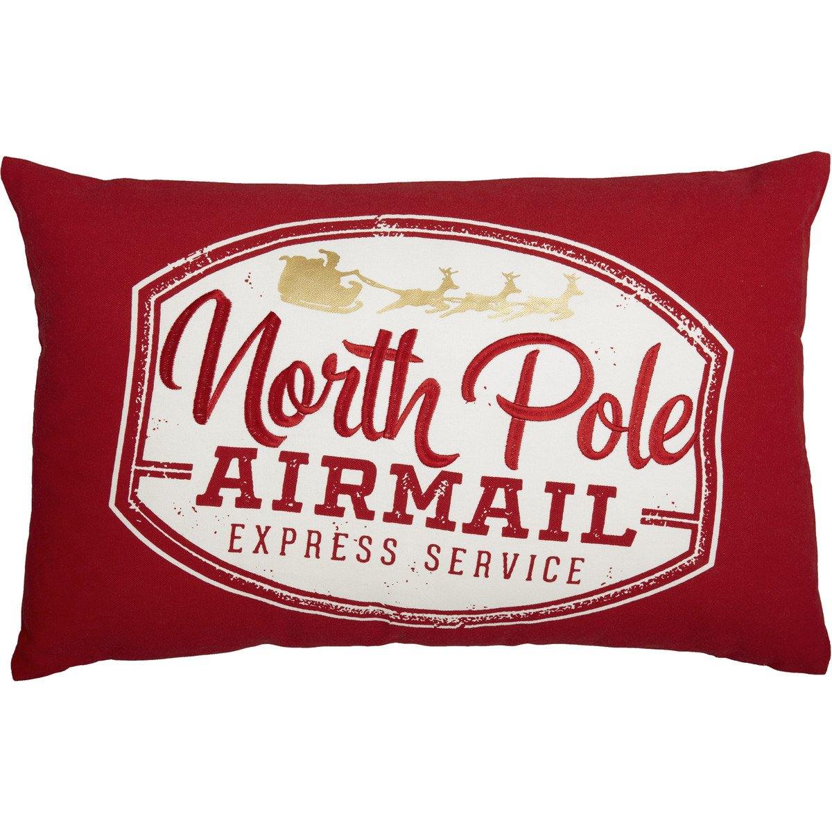 North Pole Airmail Pillow 14"x22" - The Fox Decor