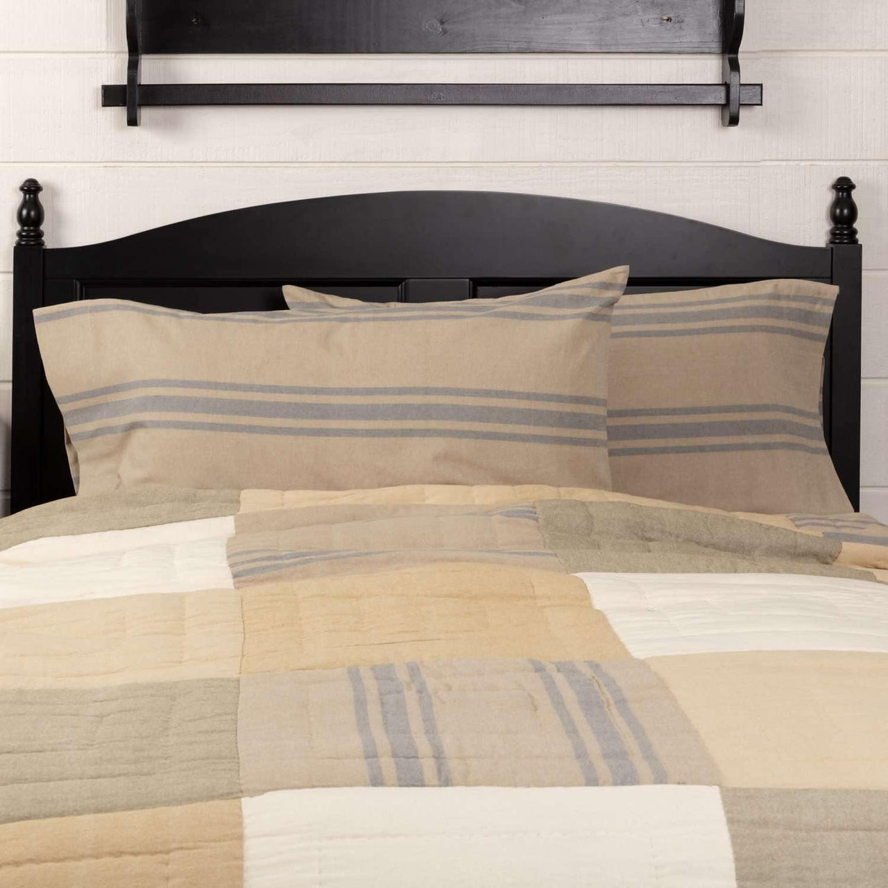 Farmer's Market Grain Sack Stripe King Pillow Case Set of 2 21x40 VHC Brands - The Fox Decor