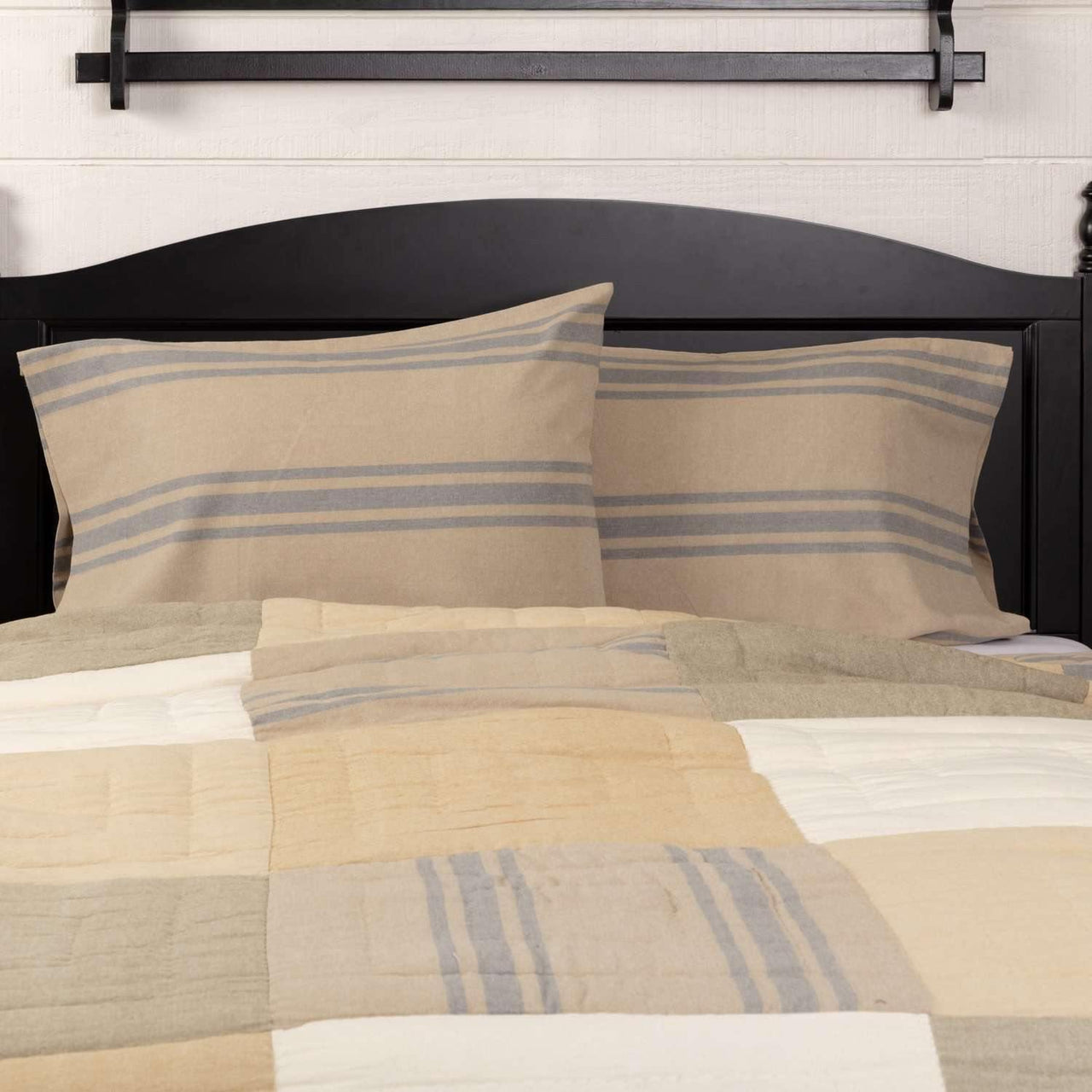 Farmer's Market Grain Sack Stripe Standard Pillow Case Set of 2 21x30 VHC Brands - The Fox Decor