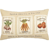 Thumbnail for Farmer's Market Garden Veggie Pillow 14x22 front