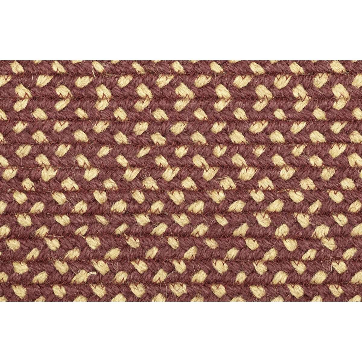Burgundy Red Primitive Jute Braided Rug Half Circle 16.5"x33" VHC Brands - The Fox Decor