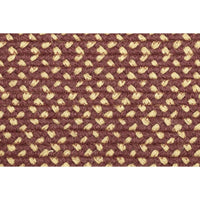 Burgundy Red Primitive Jute Braided Rug Half Circle 16.5