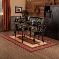 Thumbnail for Burgundy Red Primitive Stencil Stars Jute Braided Rugs Rect VHC Brands - The Fox Decor