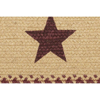 Thumbnail for Burgundy Red Primitive Stencil Stars Jute Braided Rugs Rect VHC Brands - The Fox Decor