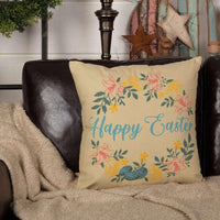Sawyer Mill Happy Easter Wreath Pillow 18x18 VHC Brands - The Fox Decor
